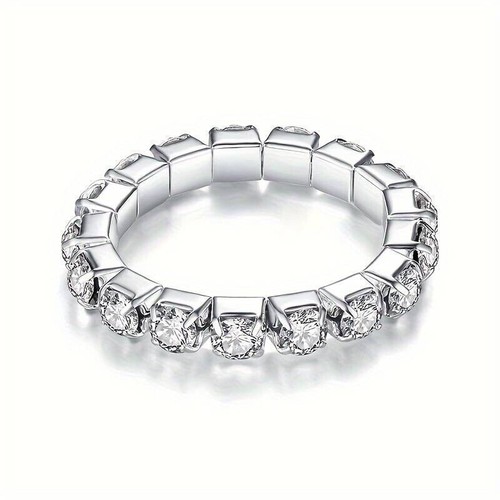 Ring zirkonia dehnbar silber - ring,