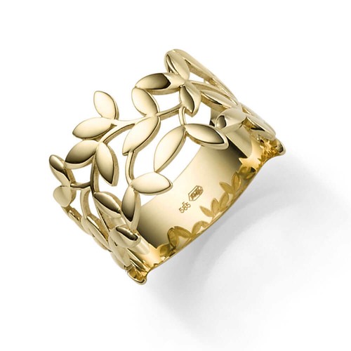 Ring olivenzweig aus - aus, 585