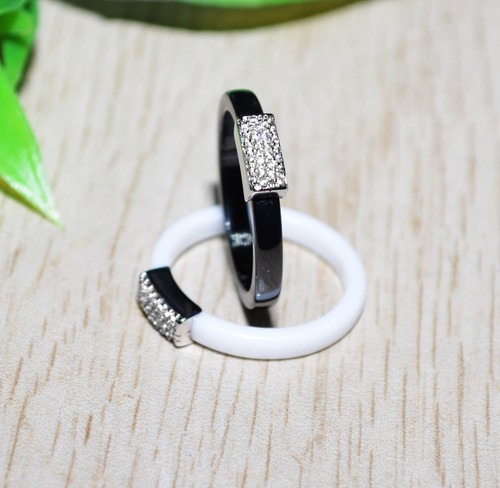 Keramik ring strass silber - keramik,