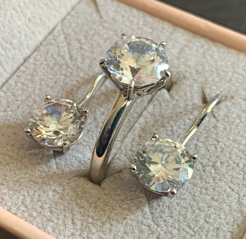Diamonique set fingerring - set,